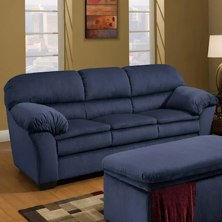 Casual Family Room Sofa in Corduroy Fabric